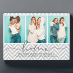 Plaque Photo Accueil Famille Chants Typographie moderne Trois p<br><div class="desc">Ce design moderne présente trois de vos photos préférées avec le texte "maison - l'histoire de qui nous sommes et une collection de toutes les choses que nous aimons" dans la typographie moderne #photo #cadeaux #cadeaux #cadeaux #cadeaux #cadeaux #giftsforher #girly #famille #maison #cadeaux #anniversaire #cadeaux #cadeaux #cadeaux #Noël #cadeaux personnalisés...</div>