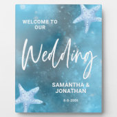 Plaque Photo Accueil Mariage de la mer Bleue profonde (Devant)