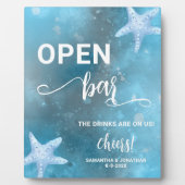 Plaque Photo Accueil Mariage de la mer Bleue profonde (Devant)