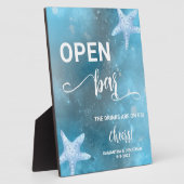 Plaque Photo Accueil Mariage de la mer Bleue profonde (Côté)