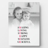 Plaque Photo Acronyme de mère (Devant)