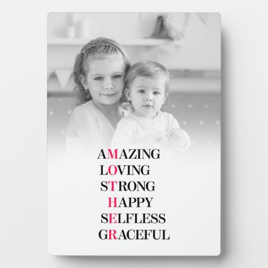 Plaque Photo Acronyme de mère (Devant)