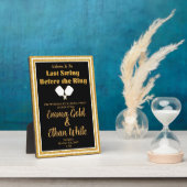 Plaque Photo Activité mariage Week-end Pickleball Black & Gold (Côté)