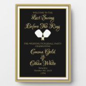 Plaque Photo Activité mariage Week-end Pickleball Black & Gold (Devant)