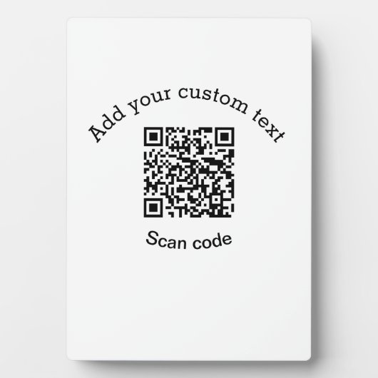 Plaque Photo Add your custom text scan QR code business (Devant)