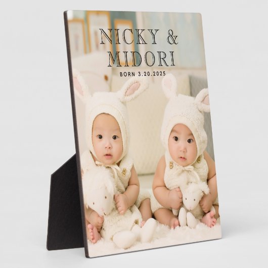 Plaque Photo Adorable Twins Photo (Côté)