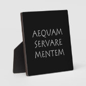 Plaque Photo Aequam servare mentem (Recto)