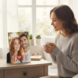 Plaque Photo Affichage photo de cœur rouge pour couple romantiq