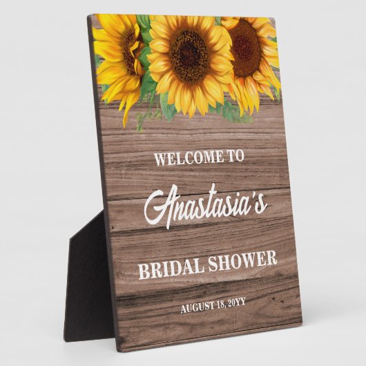 Plaque Photo Affiche de bienvenue Fête des mariées tournesol ru (Côté)