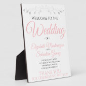 Plaque Photo Affiche de bienvenue Mariage rose pâle simple et é (Côté)