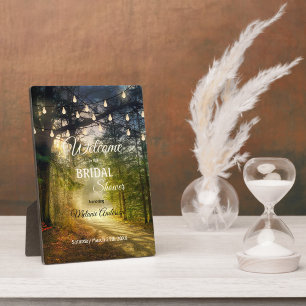 Plaque Photo Affiche de bienvenue nuptiale de la forêt enchanté