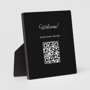 Plaque Photo Affiche de bienvenue WIFI avec code QR