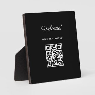 Plaque Photo Affiche de bienvenue WIFI avec code QR