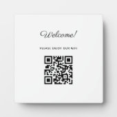 Plaque Photo Affiche de bienvenue WIFI avec code QR (Devant)