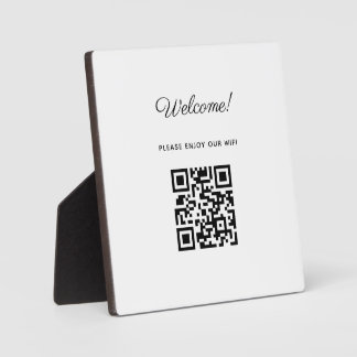 Plaque Photo Affiche de bienvenue WIFI avec code QR