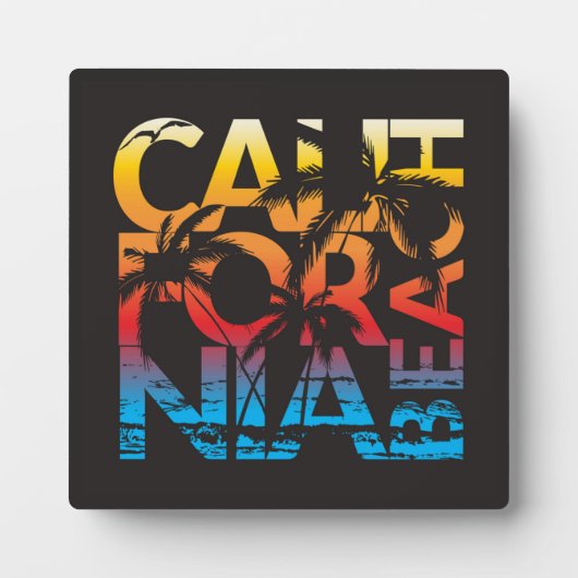 Plaque Photo Affiche de la plage de Californie (Devant)