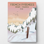 Plaque Photo Affiche de ski des Pyrénées françaises (Devant)