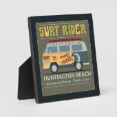 Plaque Photo Affiche de Surf Rider Huntington Beach (Recto)
