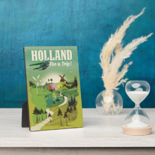 Plaque Photo Affiche de voyage de style vintage hollande sur to