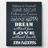 Plaque Photo Affirmations de devis motivationnelles (Devant)