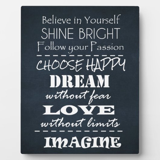 Plaque Photo Affirmations de devis motivationnelles (Devant)
