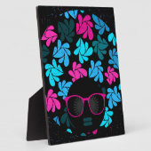 Plaque Photo Afro Diva Turquoise & Rose Chaude (Côté)