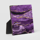 Plaque Photo Agate Violet violet or Parties scintillant Géode N (Recto)