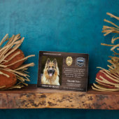 Plaque Photo Agent de police de la retraite de chien Appréciati (Côté)
