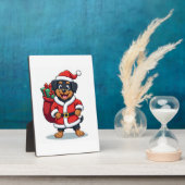 Plaque Photo Aide de Père Noël Rottweiler (Côté)