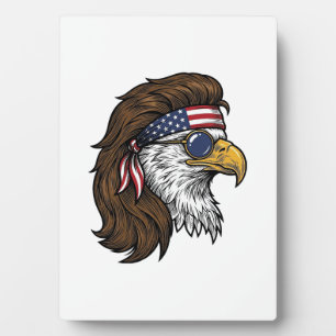 Plaque Photo Aigle patriotique Mullet Gravure vintage vecteur D