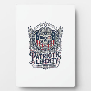 Plaque Photo Aigle Tactique Patriotique Crâne Inspiré Militaire