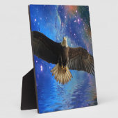 Plaque Photo Aigle volant et nébuleuse spatiale (Côté)