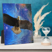 Plaque Photo Aigle volant et nébuleuse spatiale (Côté)