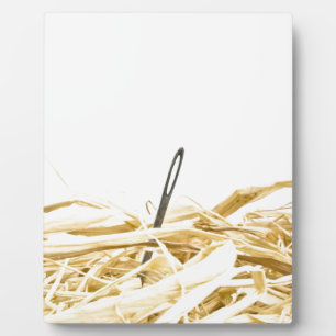 Plaque Photo aiguille dans une botte de foin