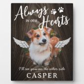 Plaque Photo Ailes d'ange de mémento de compagnie (Devant)