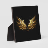Plaque Photo Ailes d'Ange d'or sur arrière - plan noir (Recto)