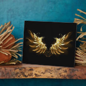 Plaque Photo Ailes d'Ange d'or sur arrière - plan noir (Côté)