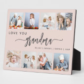 Plaque Photo Aimez-vous Grand-mère 8 Photo Collage rose (Côté)