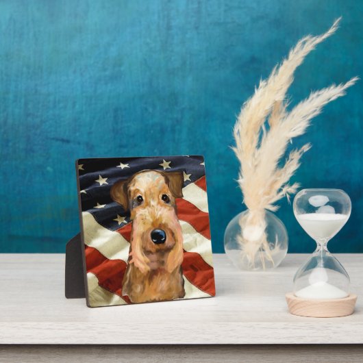 Plaque Photo Airedale Terrier (Insitu)