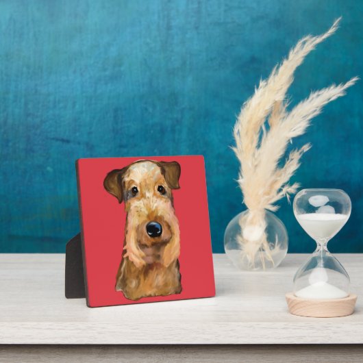 Plaque Photo Airedale Terrier (Insitu)