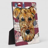 PLAQUE PHOTO AIREDALE TERRIER (Côté)