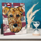 PLAQUE PHOTO AIREDALE TERRIER (Côté)