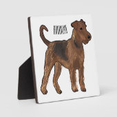 Plaque Photo Airedale terrier dog cartoon (Recto)