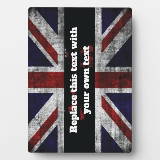 Plaque Photo Ajouter du texte sur le drapeau anglais Jeu d'orei (Devant)