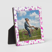 Plaque Photo Ajouter vos points d'aquarelle rose photo (Recto)