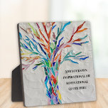Plaque Photo Ajoutez votre propre devis de motivation inspirati<br><div class="desc">Cette Plaque unique est décorée avec une mosaïque colorée Arbre de vie. Ajoutez le devis que vous avez choisi pour le personnaliser. Cliquez sur Personnaliser pour modifier la police,  la taille de police et la couleur de police. Mosaïque originale © Michele Davies.</div>