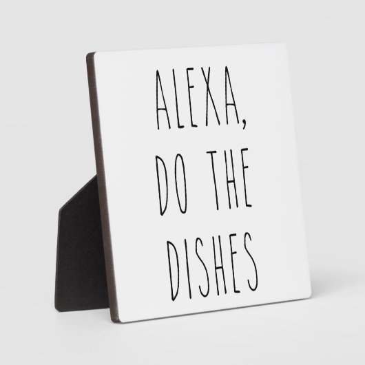 Plaque Photo Alexa fait les plats | Panneau de cuisine agricole (Recto)