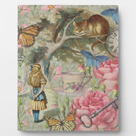 Plaque Photo Alice Cheshire Chat Wonderland Tree Garden (Devant)