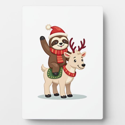 Plaque Photo Alpaca Sloth Christmas (2) (Devant)