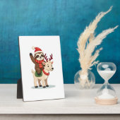 Plaque Photo Alpaca Sloth Christmas (2) (Côté)